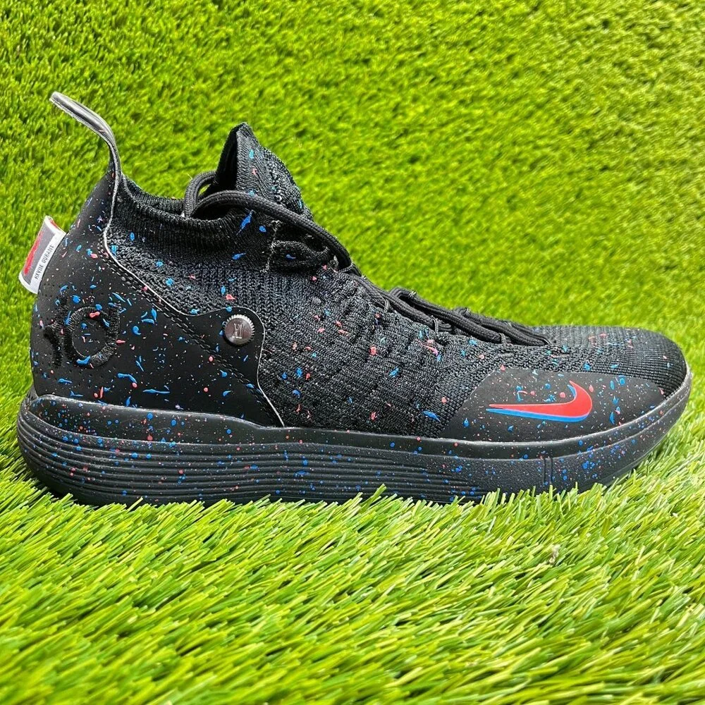 Nike Zoom KD 11 Just Do It Mens Size 10.5 Black Blue Basketball Shoes Sneakers